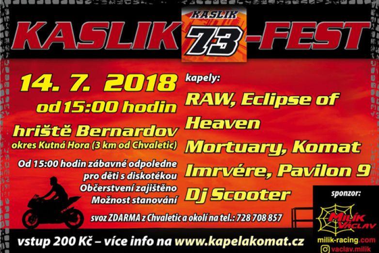 Třet&iacute; ročn&iacute;k Kaslik Festu - 14.7.2018 !