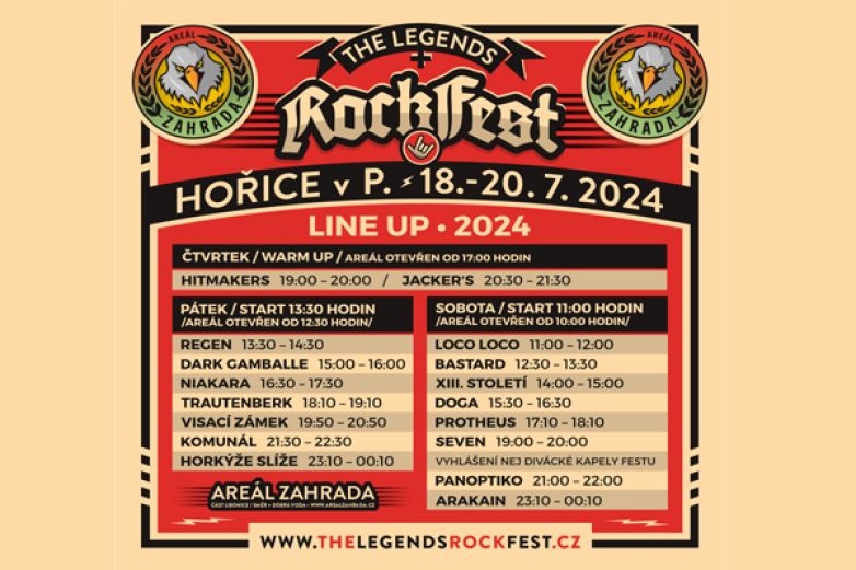 Organizačn&iacute; pokyny pro The Legends Rockfest Hořice